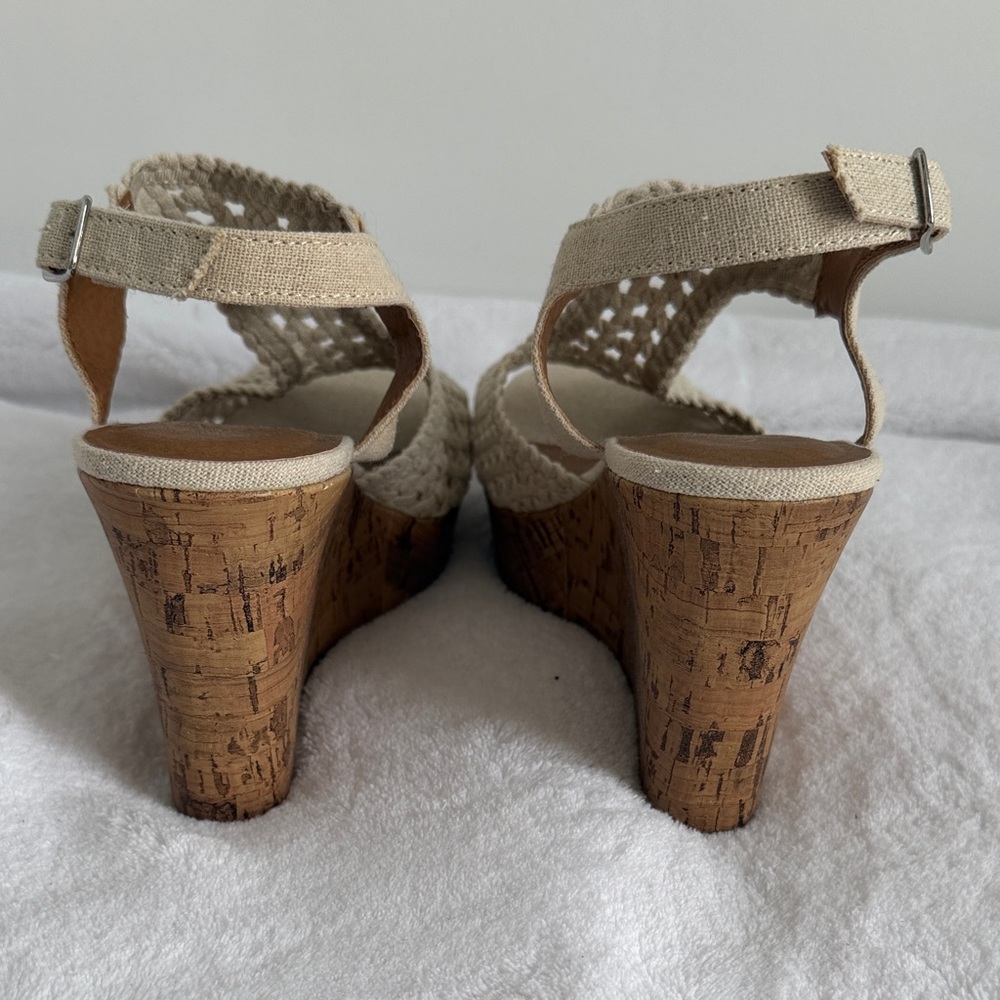 Altar’d State Sonner Natural Linen Wedge Sandals | Size 9 | NWOT - Picture 4 of 12